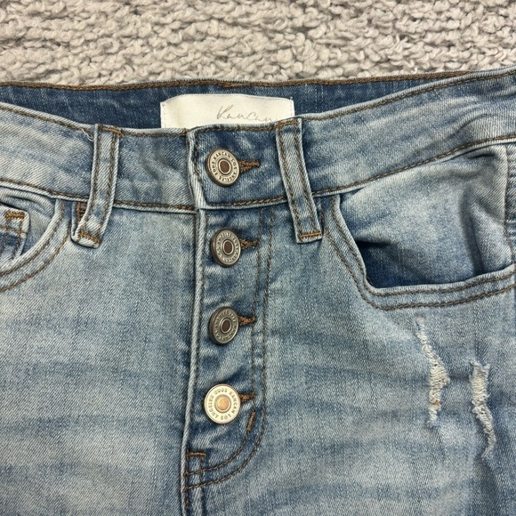 Kancan Jeans Womens 1 Skinny Light Wash Distressed Holes Casual Night Out Party - Picture 2 of 5